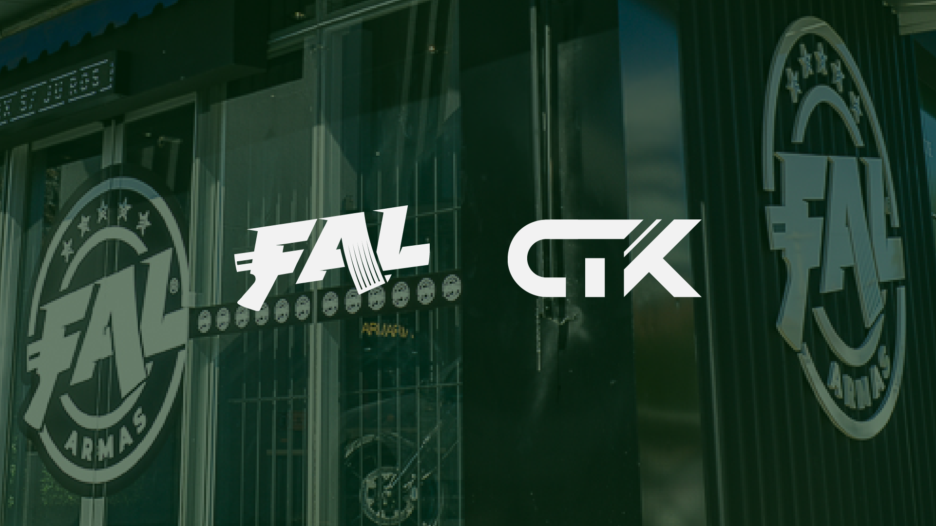 Capa do case FAL: logos FAL e CTK sobre foto da fachada da loja.